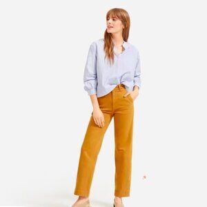 Everlane Straight Leg Crop Pants Golden Brown Cotton Stretch Minimal Size 6